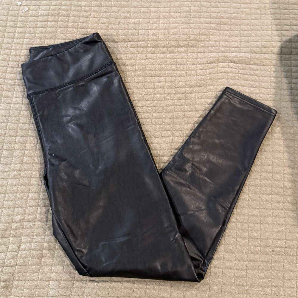 White Birch Black Faux Leather Pants